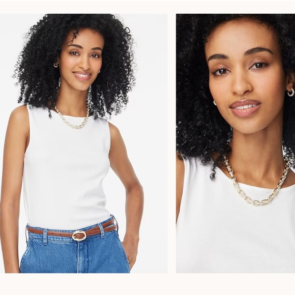 J. Crew ** Shell Cotton Casual tank top White XXS NEW BF029 Layer Minimalist - Picture 1 of 16